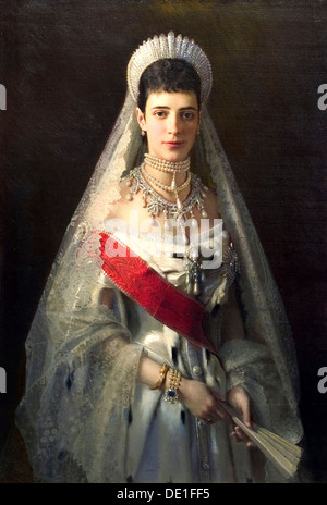 " Ritratto di Imperatrice Maria Feodorovna, Principessa Dagmar di Danimarca" (1847-1928). Artista: Ivan Kramskoy Foto Stock
