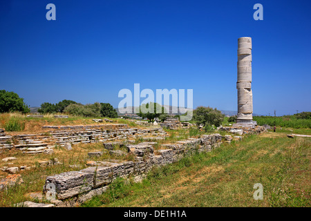 Il tempio di Hera ('Heraion'), presso il sito archeologico di Heraion, Samos Island, Grecia Foto Stock