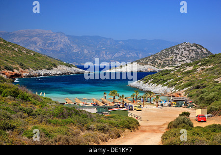 Livadaki beach, "nisi' area, Samos Island, Grecia. Foto Stock