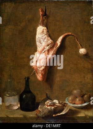 'Still la vita con una gamba di vitello", pittura francese del XVIII secolo. Artista: Jean-Baptiste Oudry Foto Stock