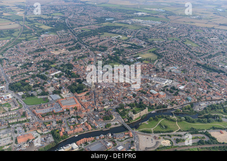 Fotografia aerea di Newark-on-Trent centro città Foto Stock