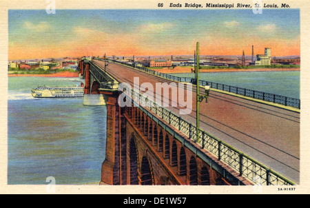 Eads Bridge, St Louis, Missouri, Stati Uniti d'America, 1935. Artista: sconosciuto Foto Stock