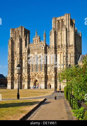 Cattedrale di Wells wells somerset England Regno Unito GB EU Europe Foto Stock