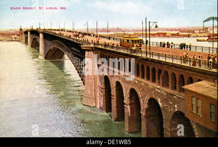 Eads Bridge, St Louis, Missouri, Stati Uniti d'America, 1910. Artista: sconosciuto Foto Stock