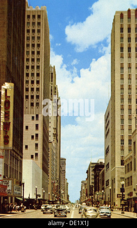 Main Street, Houston, Texas, Stati Uniti d'America, 1955. Artista: sconosciuto Foto Stock