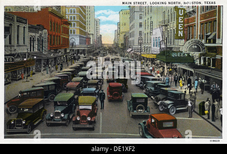 Main Street, Houston, Texas, Stati Uniti d'America, 1928. Artista: sconosciuto Foto Stock