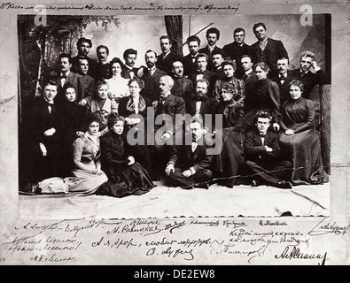 La prima compagnia del Moscow Art Theatre, Russia, 1900. Artista: sconosciuto Foto Stock