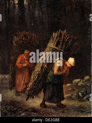 "Contadine con sottobosco', C1852. Artista: Jean Francois Millet Foto Stock