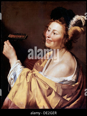 'L'Luteplayer', 1624. Artista: Gerrit van Honthorst Foto Stock