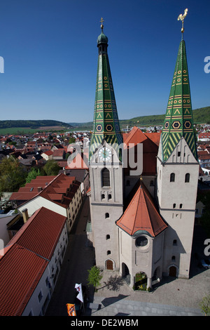 Vista del quartiere storico di Beilngries, Altmuehltal valley, Bavaria Foto Stock