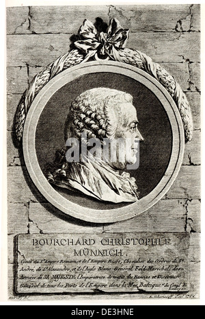 Ritratto del Conte Burkhard Christoph von Münnich (1683-1767). Artista: Anonimo Foto Stock