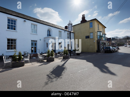 Il cigno, una Gastro Pub di Wedmore. Somerset. In Inghilterra. Regno Unito. Foto Stock