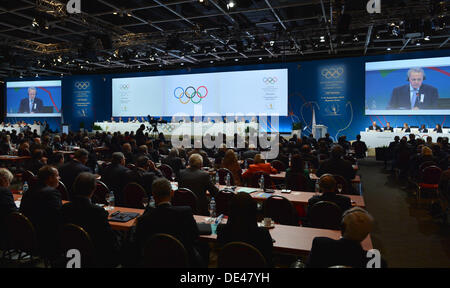 Buenos Aires, Argentina. 08 Sep, 2013. Vista generale della sessione hall durante il125th IOC sessione presso l'hotel Hilton di Buenos Aires, Argentina, 08 settembre 2013. Foto: Arne Dedert/dpa/Alamy Live News Foto Stock