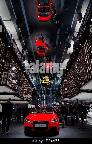 Francoforte, Germania. Undicesimo Sep, 2013. Produttore di automobili Audi durante il sessantacinquesimo IAA International Motor Show di Francoforte sul Meno, il Martedì, Settembre 11th, 2013. Credito: CTK/Alamy Live News Foto Stock