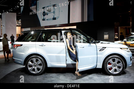 Francoforte, Germania. Undicesimo Sep, 2013. Costruttore Rover stand durante il sessantacinquesimo IAA International Motor Show di Francoforte sul Meno, il Martedì, Settembre 11th, 2013. Credito: CTK/Alamy Live News Foto Stock