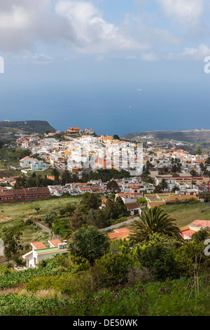 Vista del villaggio di Firgas, Gran Canaria, Isole Canarie, Spagna, Europa, PublicGround Foto Stock