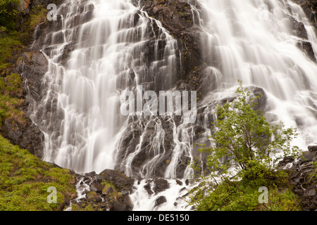 Equiseto cade, Keystone canyon, Valdez, Alaska, U.S.A. Foto Stock