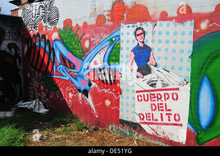 Grafitti , quartiere Prado - CENTRO DI MEDELLIN .dipartimento di Antioquia. COLOMBIA Foto Stock