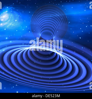 Wormhole nello spazio, opere d'arte concettuale Foto Stock