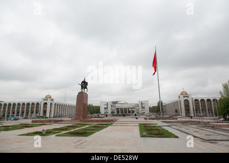 Manas statua epico eroe del Kirghizistan Foto Stock