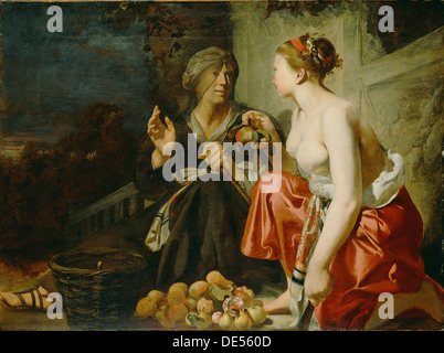 Vertumnus e Pomona, attribuita a Cesare van Everdingen, Olandese, circa 1617 - 1678; circa 1650; Olio su tela Foto Stock