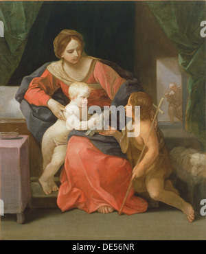 Vergine con Bambino e San Giovanni Battista; Guido Reni, Italiano, 1575 - 1642; Italia, Europa; circa 1640 - 1642; Olio su tela Foto Stock
