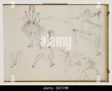 Ballerini ripassando; Edgar Degas, francese, 1834 - 1917; circa 1877 Foto Stock