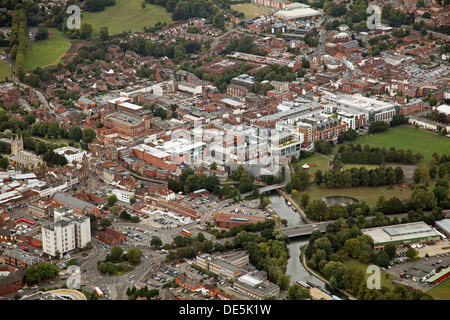 Vista aerea di Newbury Town Center in Berkshire Foto Stock