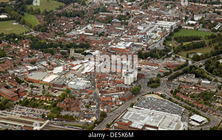 Vista aerea di Newbury Town Center in Berkshire Foto Stock