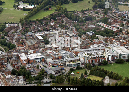 Vista aerea di Newbury Town Center in Berkshire Foto Stock