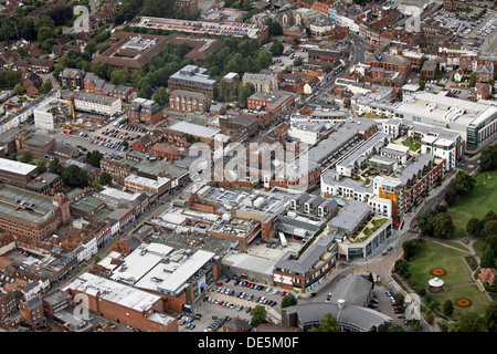 Vista aerea di Newbury Town Center in Berkshire Foto Stock