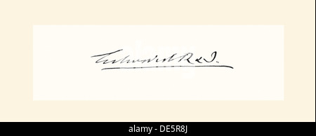 Firma di Edward VII , 1841 - 1910. Re del Regno Unito e i domini britannici e Imperatore dell'India. Foto Stock