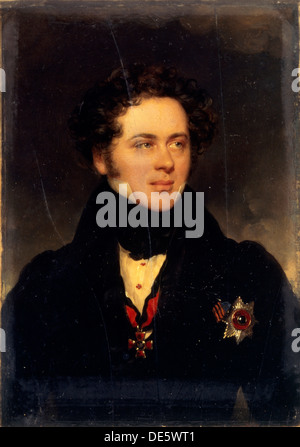 Ritratto del Conte Alexey Alexeyevich Perovsky (1787-1837), scrittore Antony Pogorelsky, 1827. Artista: Daffinger, Moritz Michael (1790-1849) Foto Stock