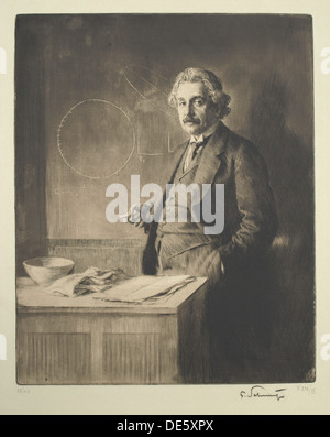 Portrait of Albert Einstein (1879-1955), 1921. Artist: Schmutzer, Ferdinand (1870-1928) Foto Stock