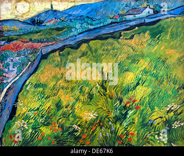 Racchiuso campo di grano fieldwith Rising Sun San Remo 1889 Vincent van Gogh 1853 - 1890 Paesi Bassi Paesi Bassi Foto Stock