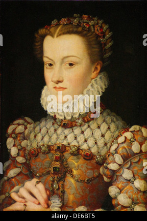 Elisabetta d'Austria (1554-1592), regina di Francia, 1571-1572 ca. Artista: Clouet, François (1510-1572) Foto Stock