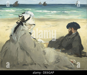 Sulla spiaggia, 1873. Artista: Manet, Édouard (1832-1883) Foto Stock