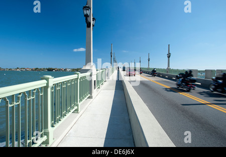 Ponte dei Leoni navigabile INTERCOASTAL SANT AGOSTINO FLORIDA USA Foto Stock