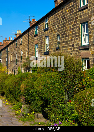 Cotonificio lavoratori cottages a lunga fila Belper DERBYSHIRE REGNO UNITO 1790 costruito dalla famiglia Strutt che possedeva nelle vicinanze cotton mills Foto Stock