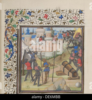 L'Assedio di Antiochia. Miniatura di Historia da Guglielmo di pneumatico, 1460s. Artista: Anonimo Foto Stock