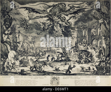 La tentazione di San Antonio, 1635. Artista: Callot, Jacques (1592-1635) Foto Stock