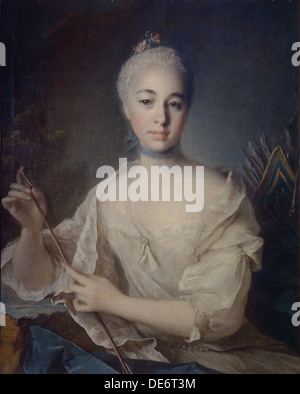 Ritratto della contessa Anna Vorontsova (1743-1769), ca 1758. Artista: Tocqué, Luigi (1696-1772) Foto Stock