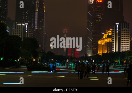 Guangzhou di notte , Zhu Jiang Nuova città , Guangzhu ,Cina Foto Stock