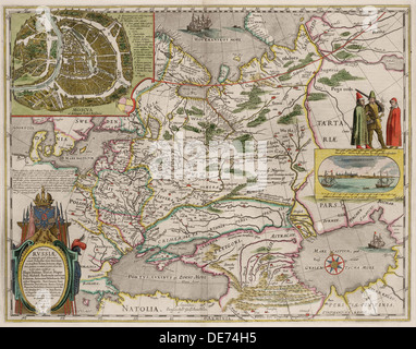 Mappa di Russia e Mosca (Da: Theatrum Orbis Terrarum...), 1645. Artista: Blaeu, Willem Janszoon (1571-1638) Foto Stock