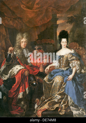 Johann Wilhelm II, Elettore Palatino e la duchessa Anna Maria Luisa de' Medici, 1708. Artista: Douven, Jan Frans van (1656-1727) Foto Stock