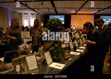 Boise, Idaho, Stati Uniti d'America. 12 settembre 2013. Per il quindicesimo anno ,Idaho Foodbank presenta un affari capi fubdraiser ,sei squadre pof chef provenienti da tutto il settore avrà il compito di preparare il pasto con ogni corso paried con Idaho vino.tra 400 e 500 persone sarà a sua volta per il black tie evento al centro di Boise cenare e vino e per asta silente, tra valutazione è locale celebraty Ms.Lauren Stopher Miss.Idaho 2013 (foto di Francesco Dean / Deanpictures/Alamy Live News Foto Stock