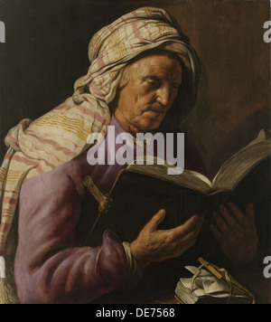 Vecchia donna Lettura, 1626-1633. Artista: Lievens, Jan (1607-1674) Foto Stock