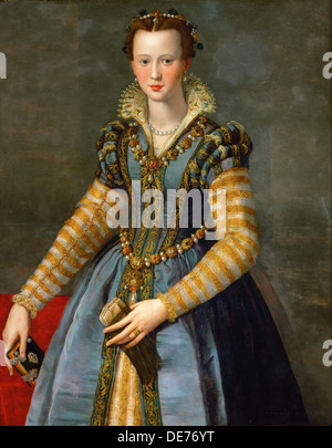 Ritratto di Maria de' Medici (1540-1557), ca 1555. Artista: Allori, Alessandro (1535-1607) Foto Stock