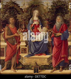 Madonna in trono con Bambino e Santi, 1485. Artista: Botticelli, Sandro (1445-1510) Foto Stock