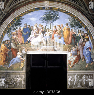 Il Parnaso (affresco nella Stanza della Segnatura), 1509-1511. Artista: Raffaello (1483-1520) Foto Stock